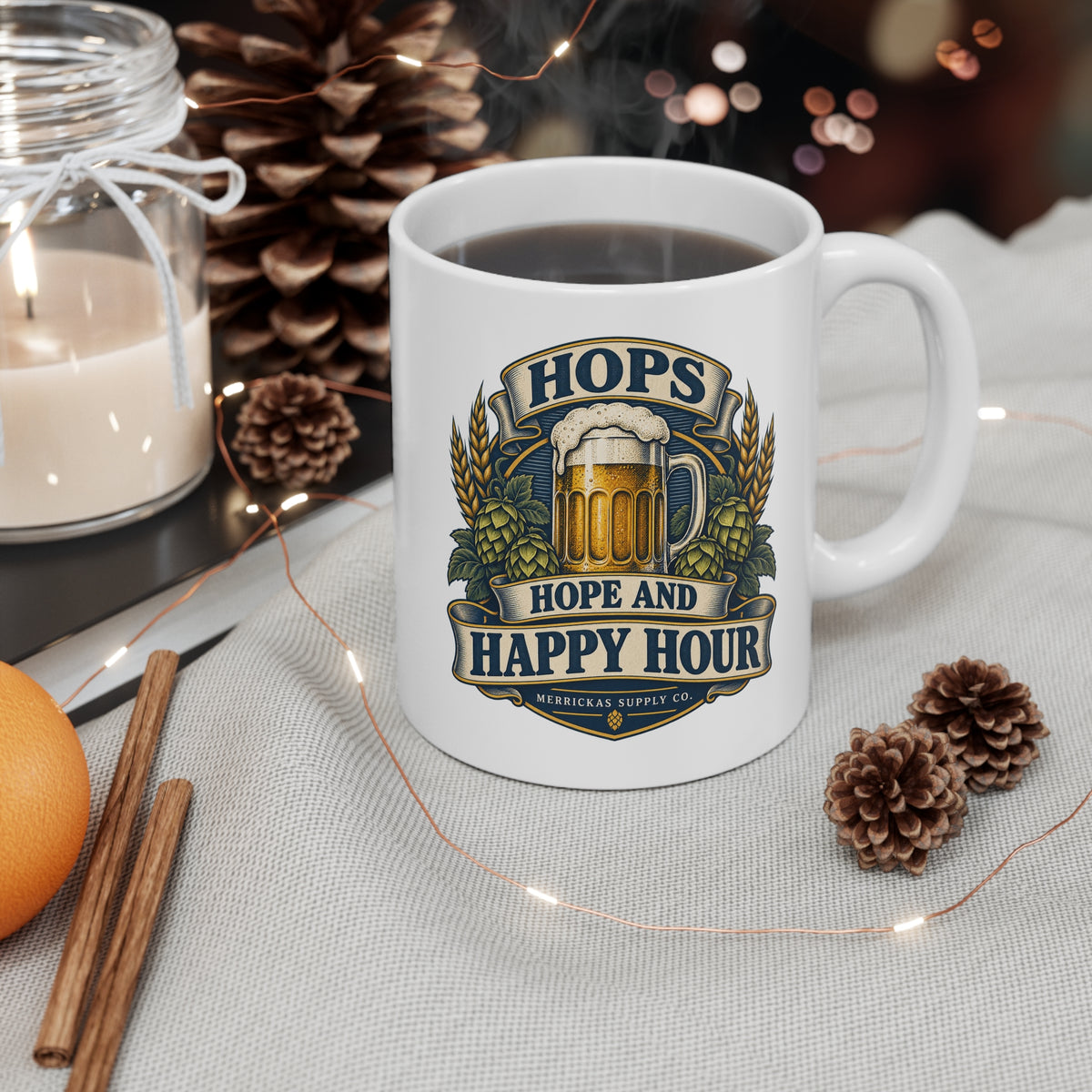 Hops Hope And Happy Hour Coffee Mug 11oz