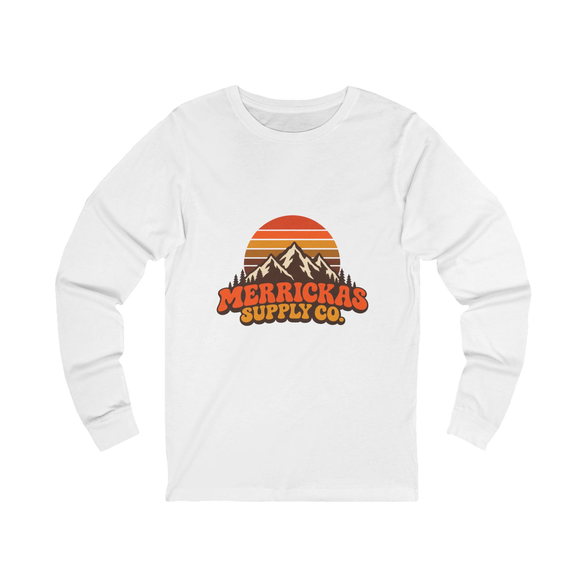 Merrickas Retro Sunset Mountain Long Sleeve Tee