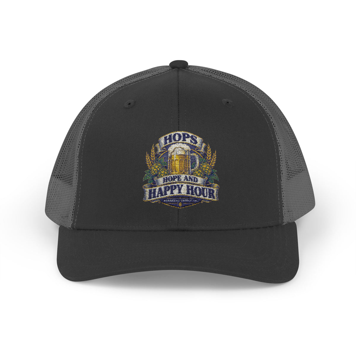 Hops Hope And Happy Hour Snapback Trucker Cap