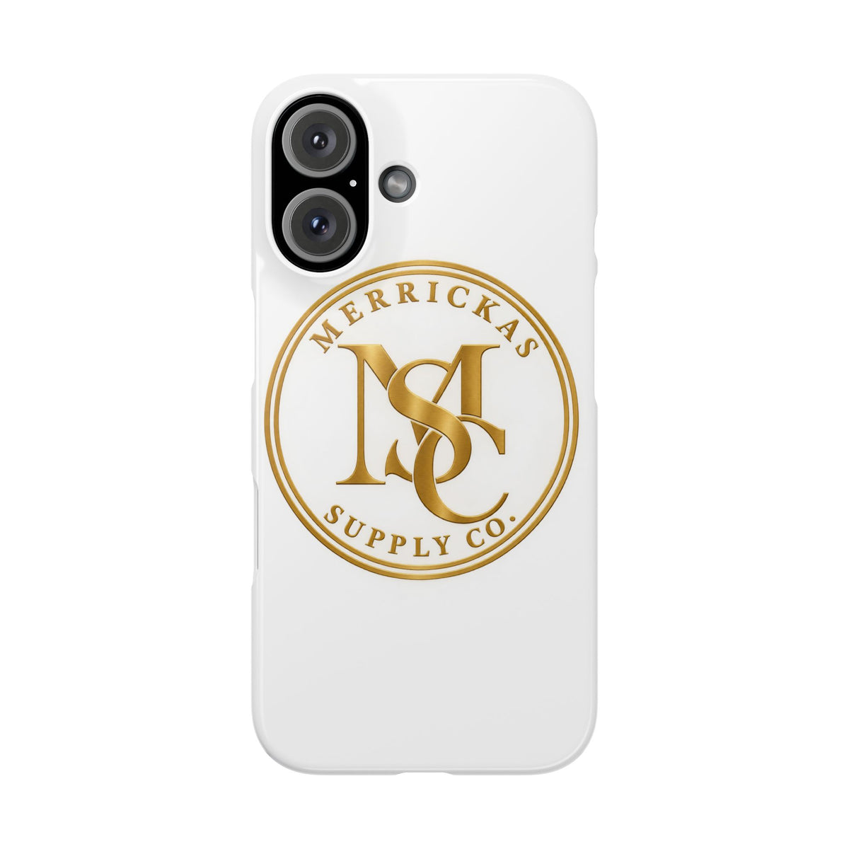 Merrickas Gold MSC Monogram Phone Case