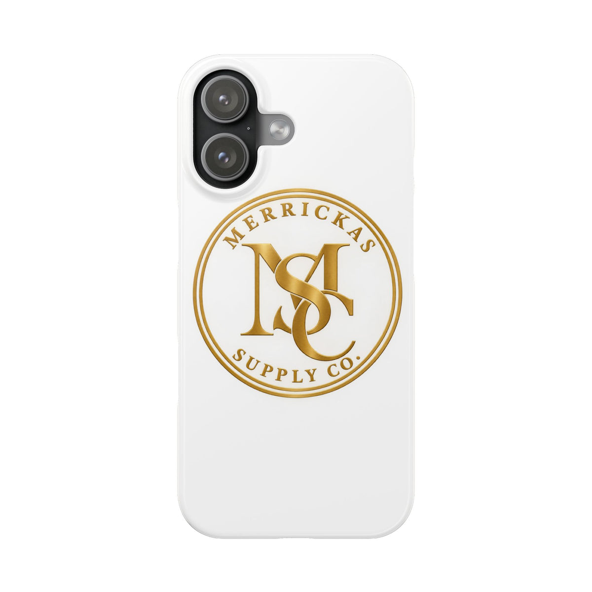 Merrickas Gold MSC Monogram Phone Case