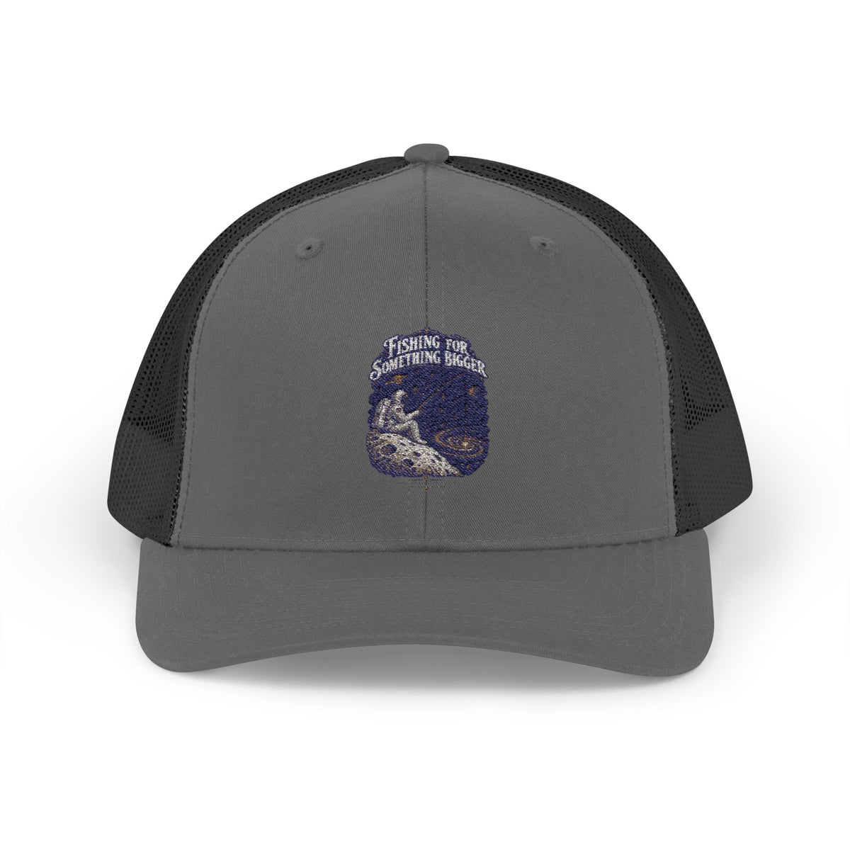 Fishing For Something Bigger Snapback Trucker Cap