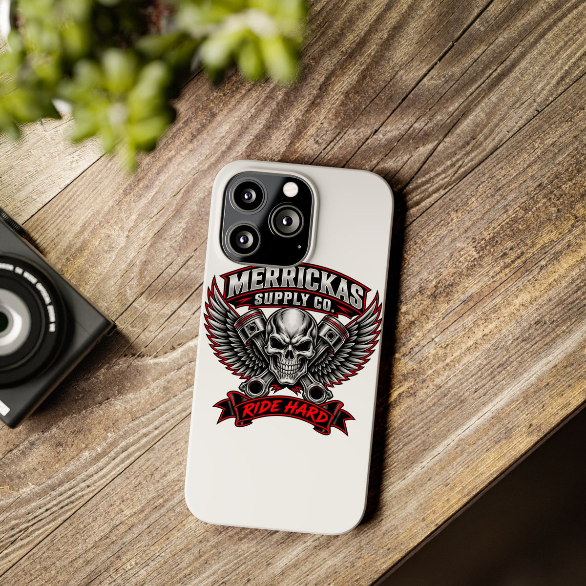 Merrickas Ride Hard Winged Skull Phone Case
