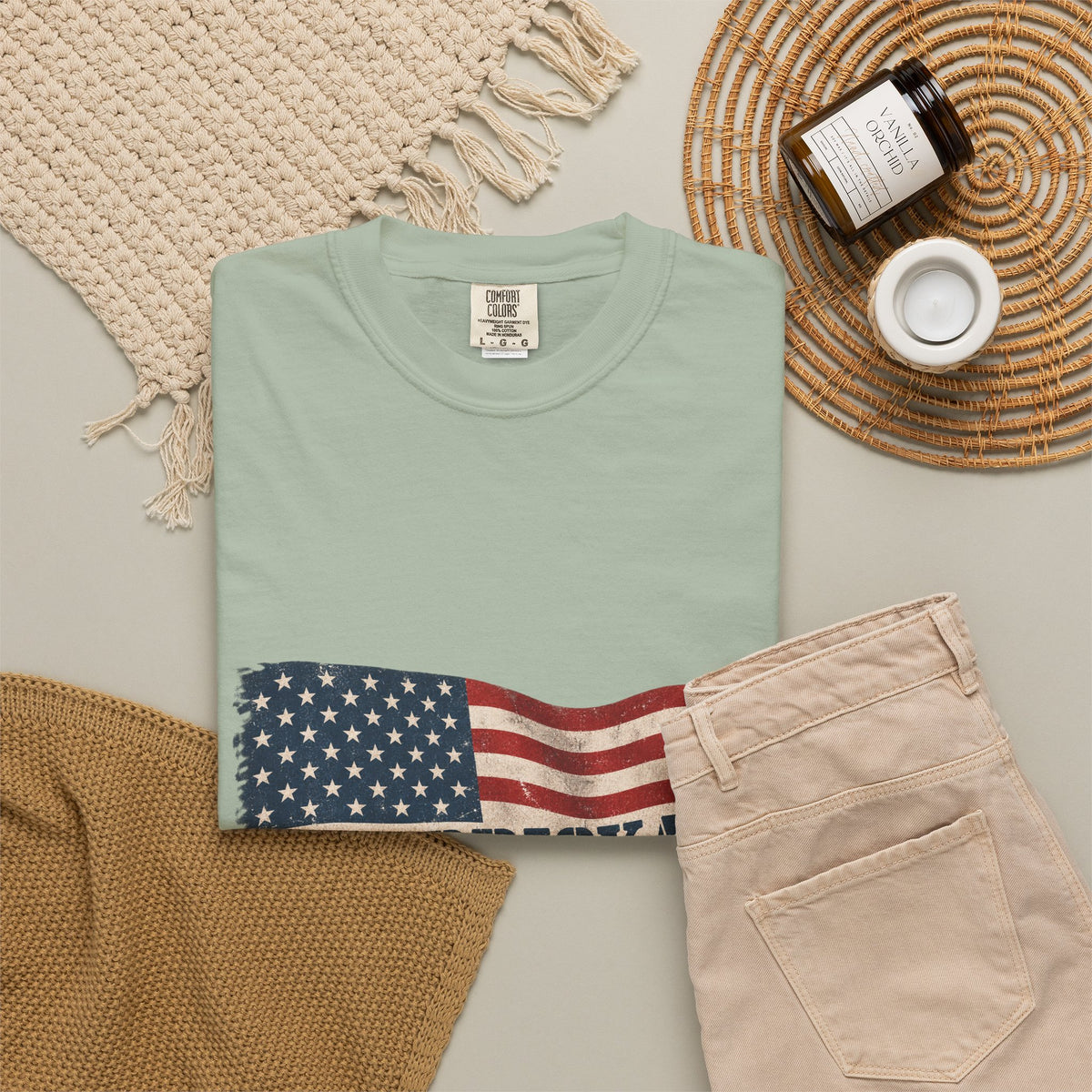 Merrickas Flag Garment-Dyed Tee