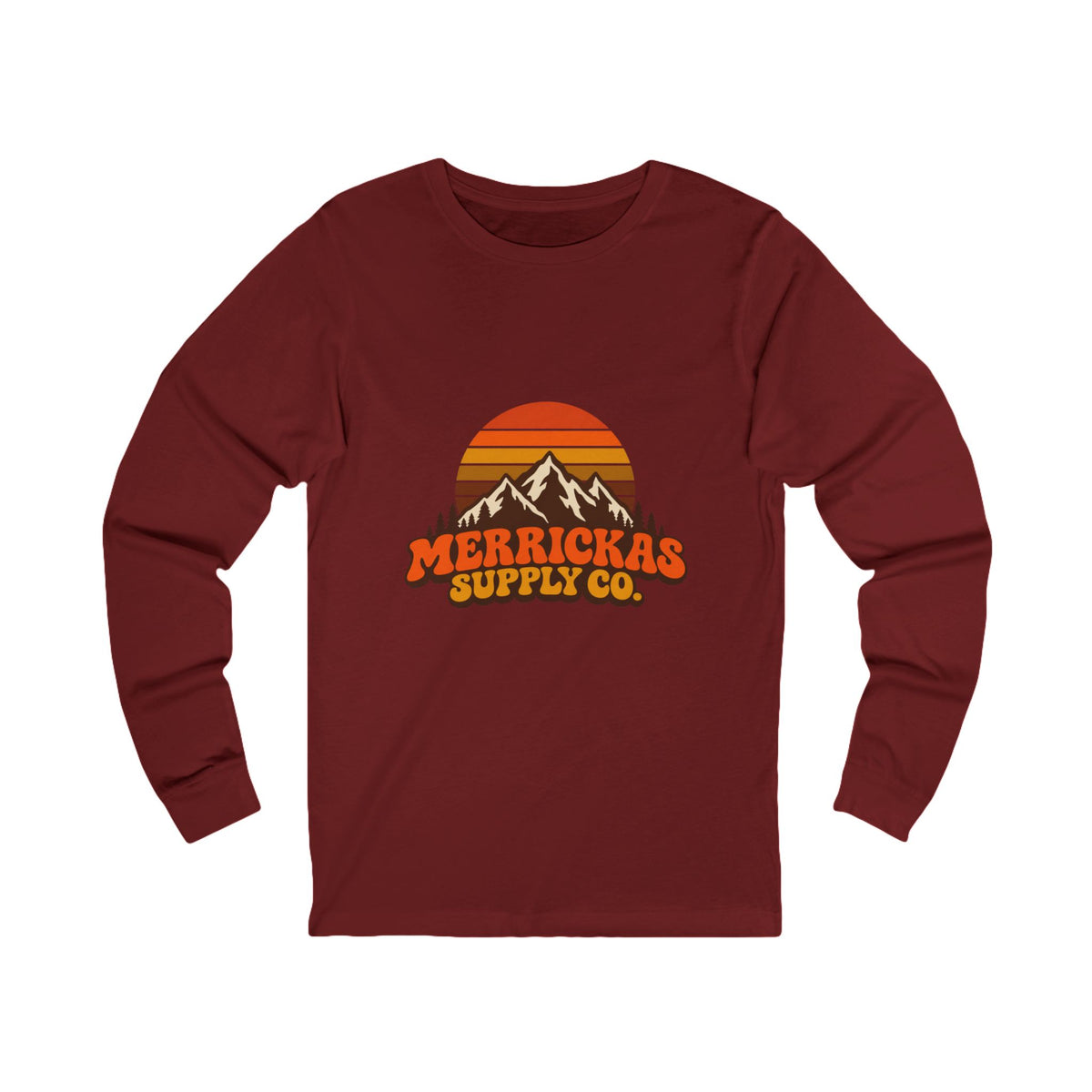 Merrickas Retro Sunset Mountain Long Sleeve Tee