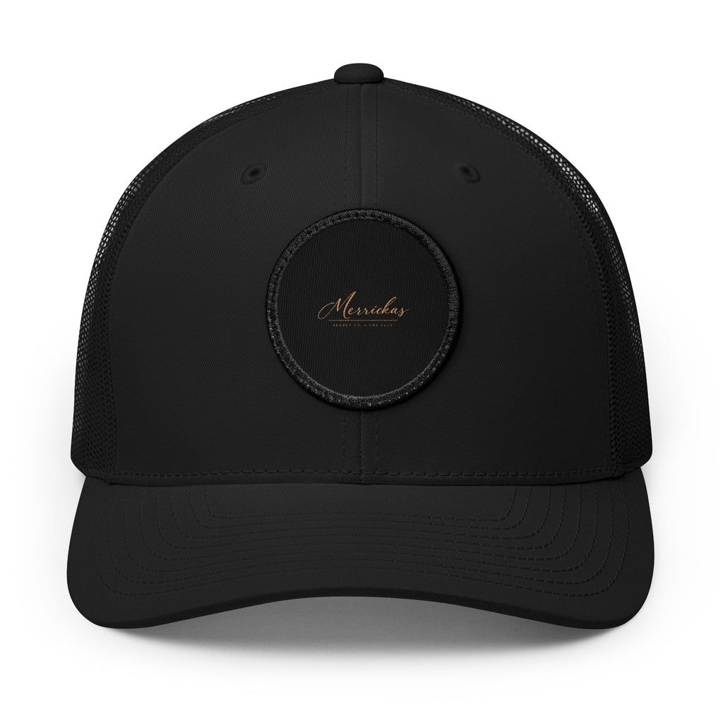Merrickas Signature Leather Patch Trucker Cap