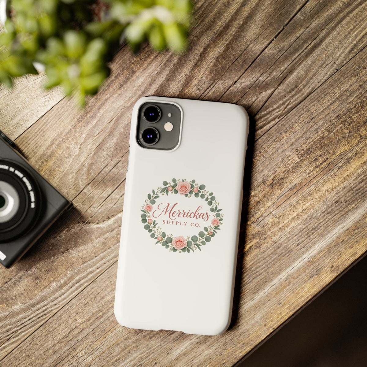Merrickas Rose Wreath Script Phone Case