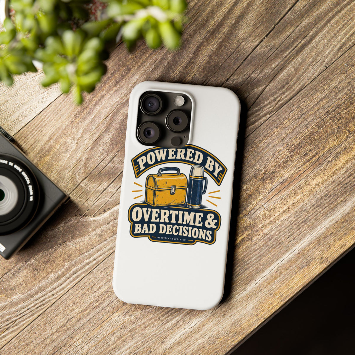 Powered By Overtime & Bad Decisions Phone Case