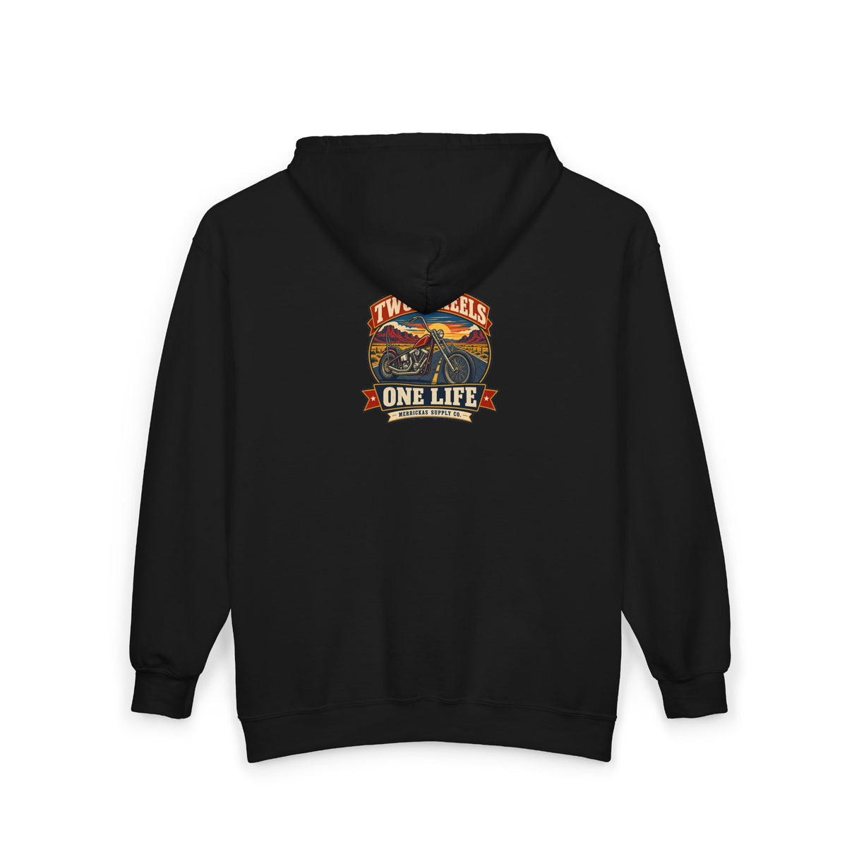 Two Wheels One Life Zip Hoodie