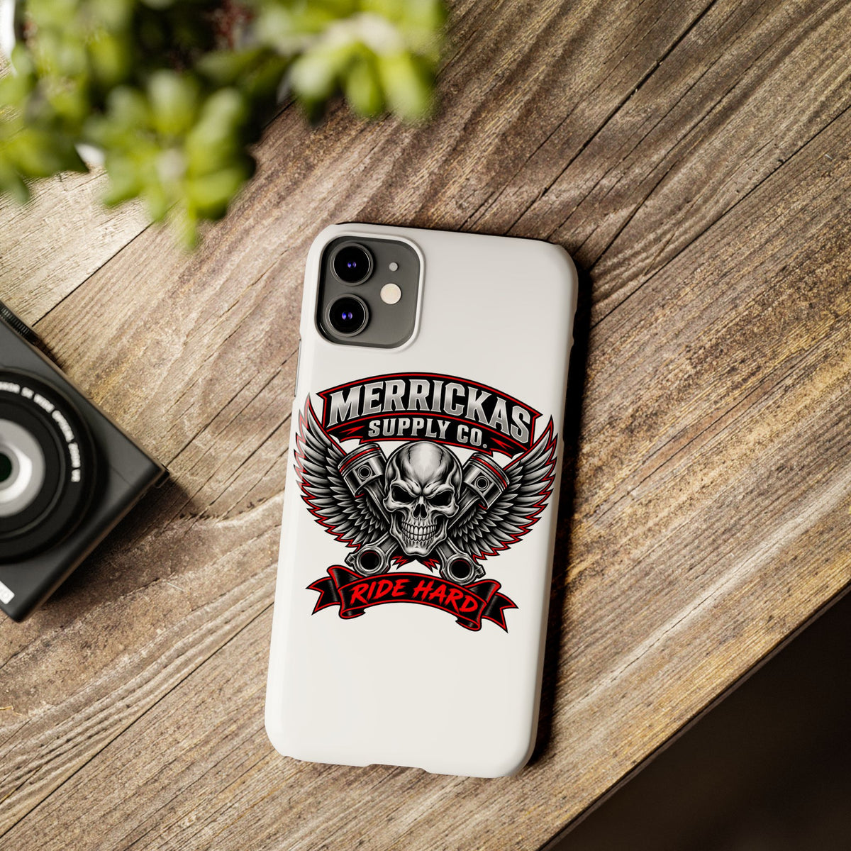 Merrickas Ride Hard Winged Skull Phone Case