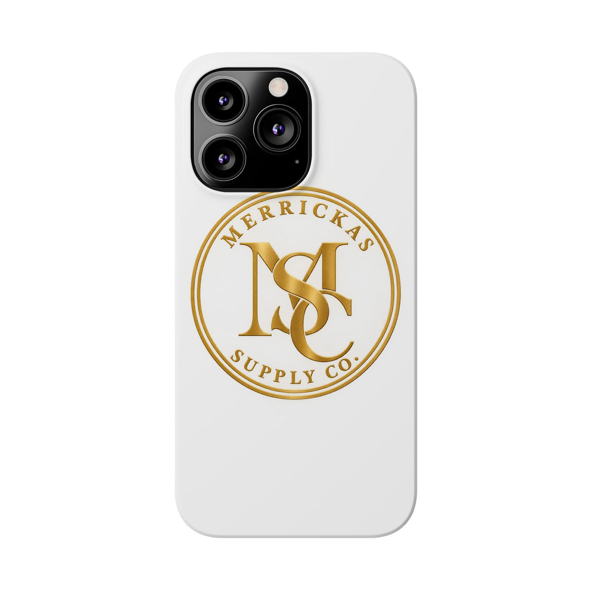 Merrickas Gold MSC Monogram Phone Case