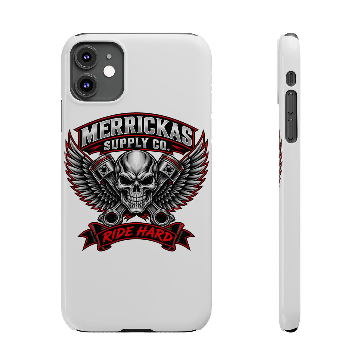 Merrickas Ride Hard Winged Skull Phone Case