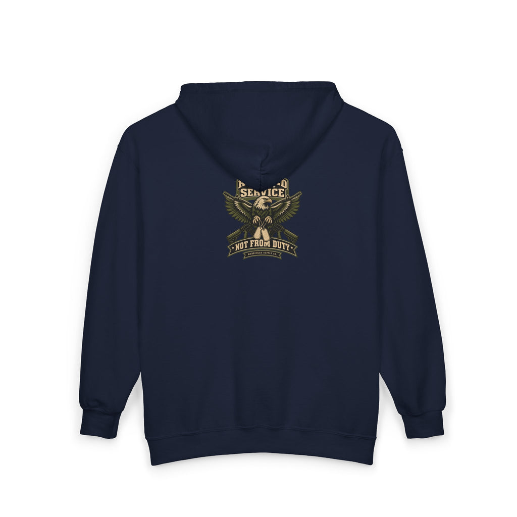 Retired From Service Not From Duty Zip Hoodie