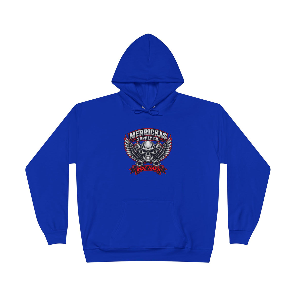 Merrickas Ride Hard Winged Skull Hoodie