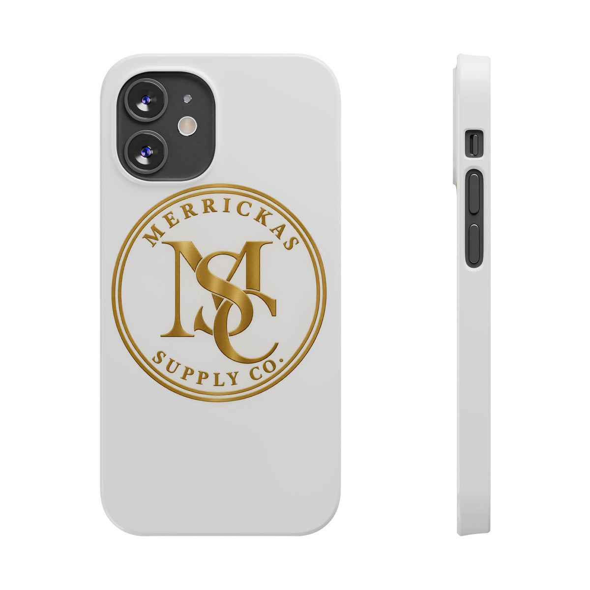 Merrickas Gold MSC Monogram Phone Case