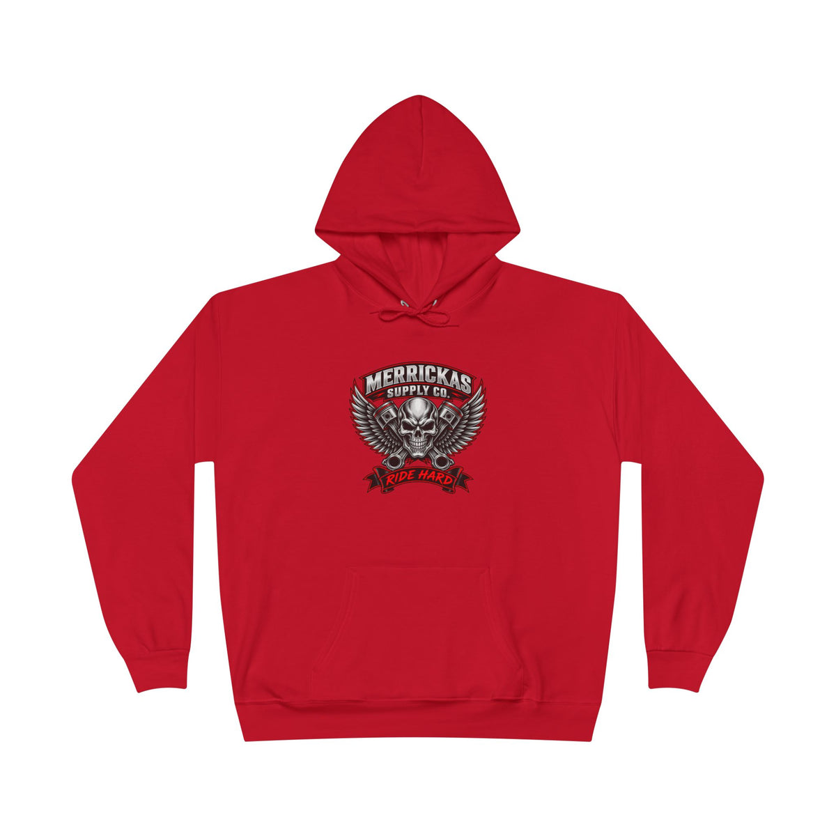Merrickas Ride Hard Winged Skull Hoodie
