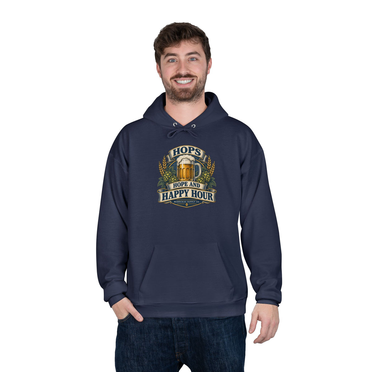Hops Hope And Happy Hour Heavyweight Hoodie