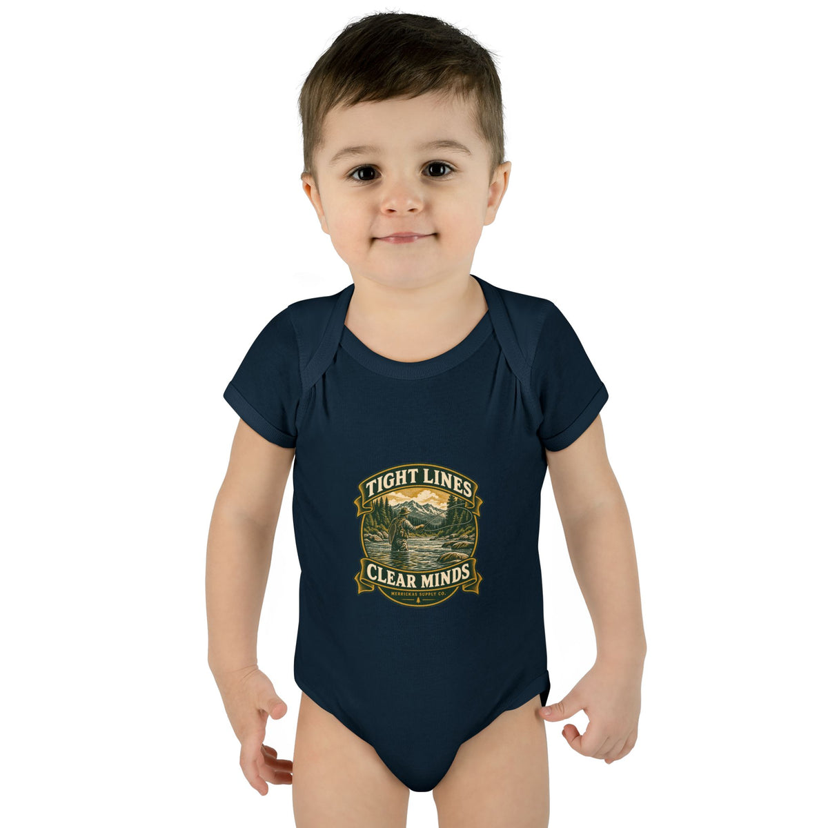 Tight Lines Clear Minds Baby Onesie