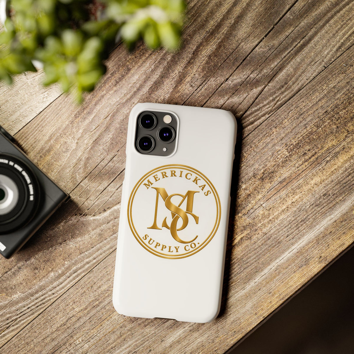 Merrickas Gold MSC Monogram Phone Case