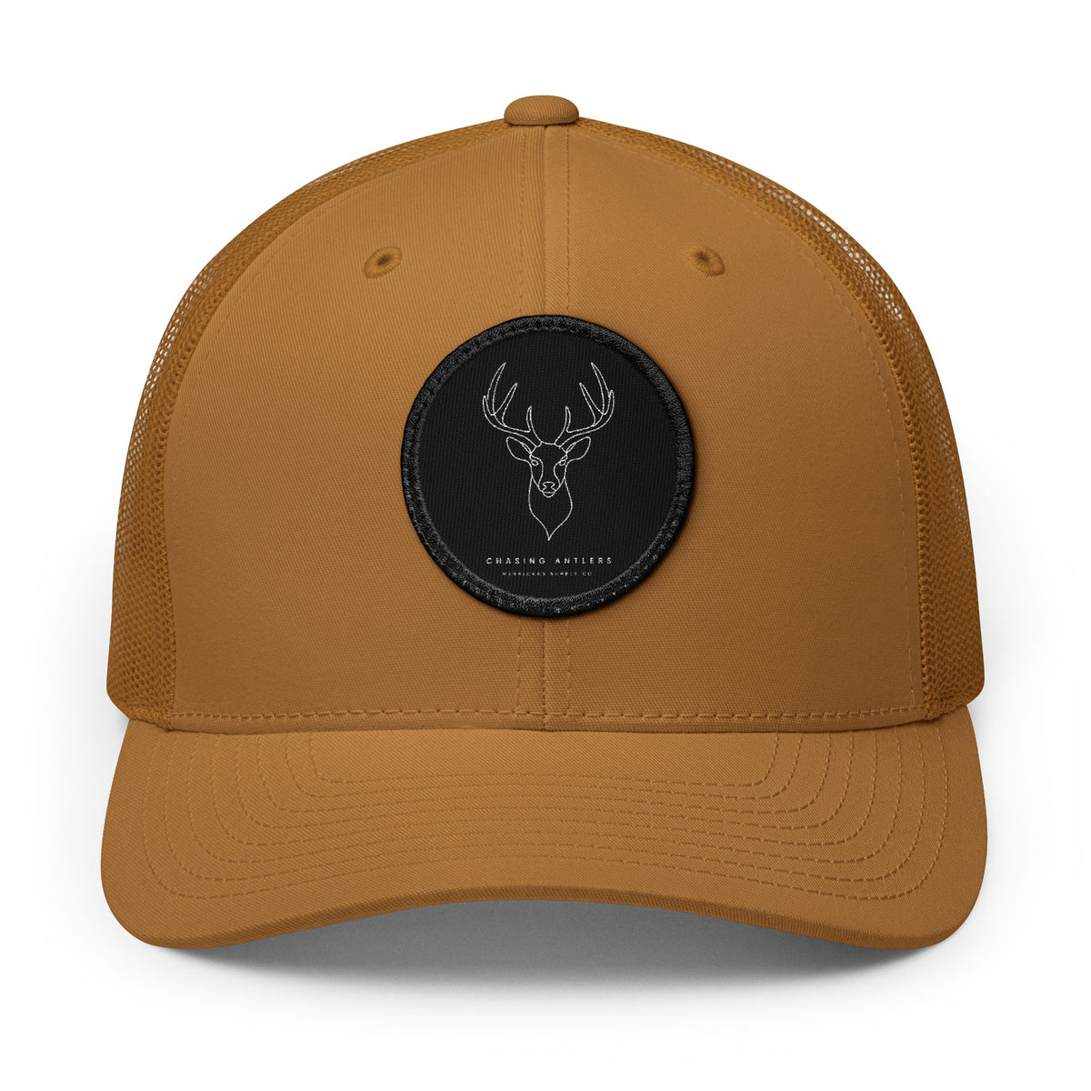 Chasing Antlers Leather Patch Trucker Cap