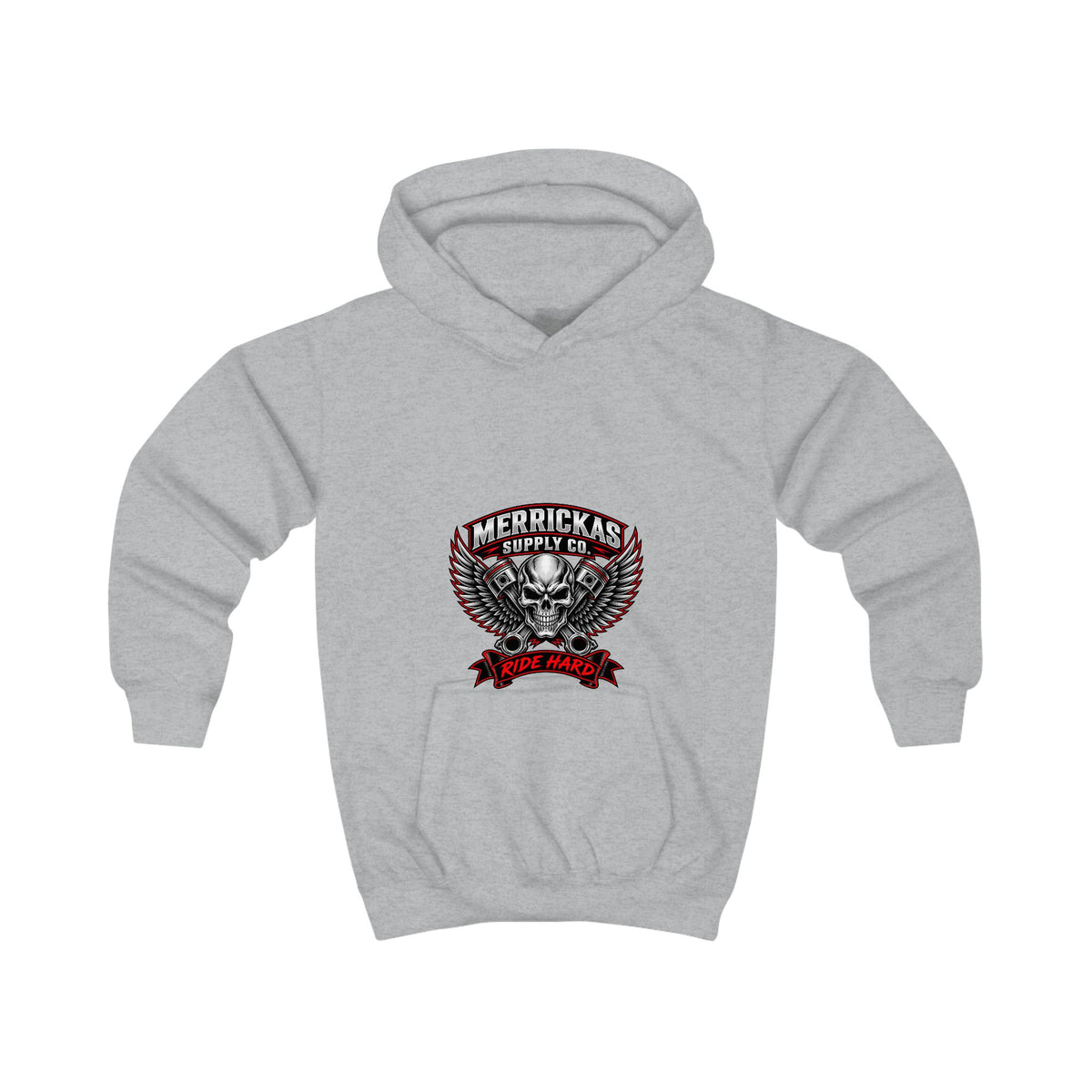 Merrickas Ride Hard Winged Skull Kids' Hoodie