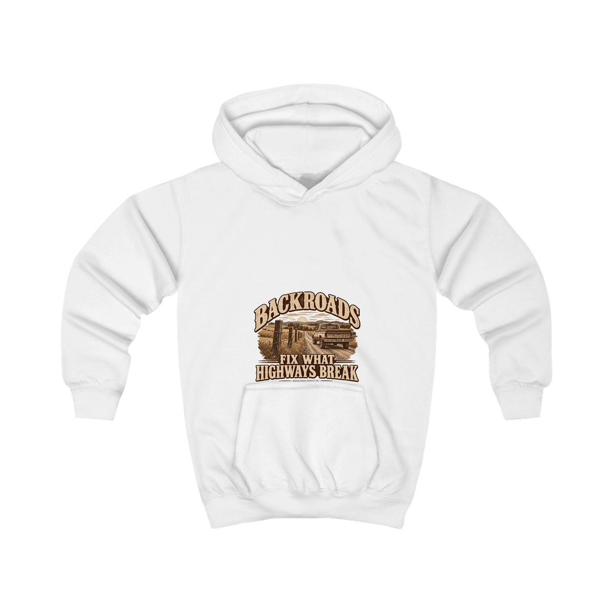 Backroads Fix What Highways Break Kids' Hoodie