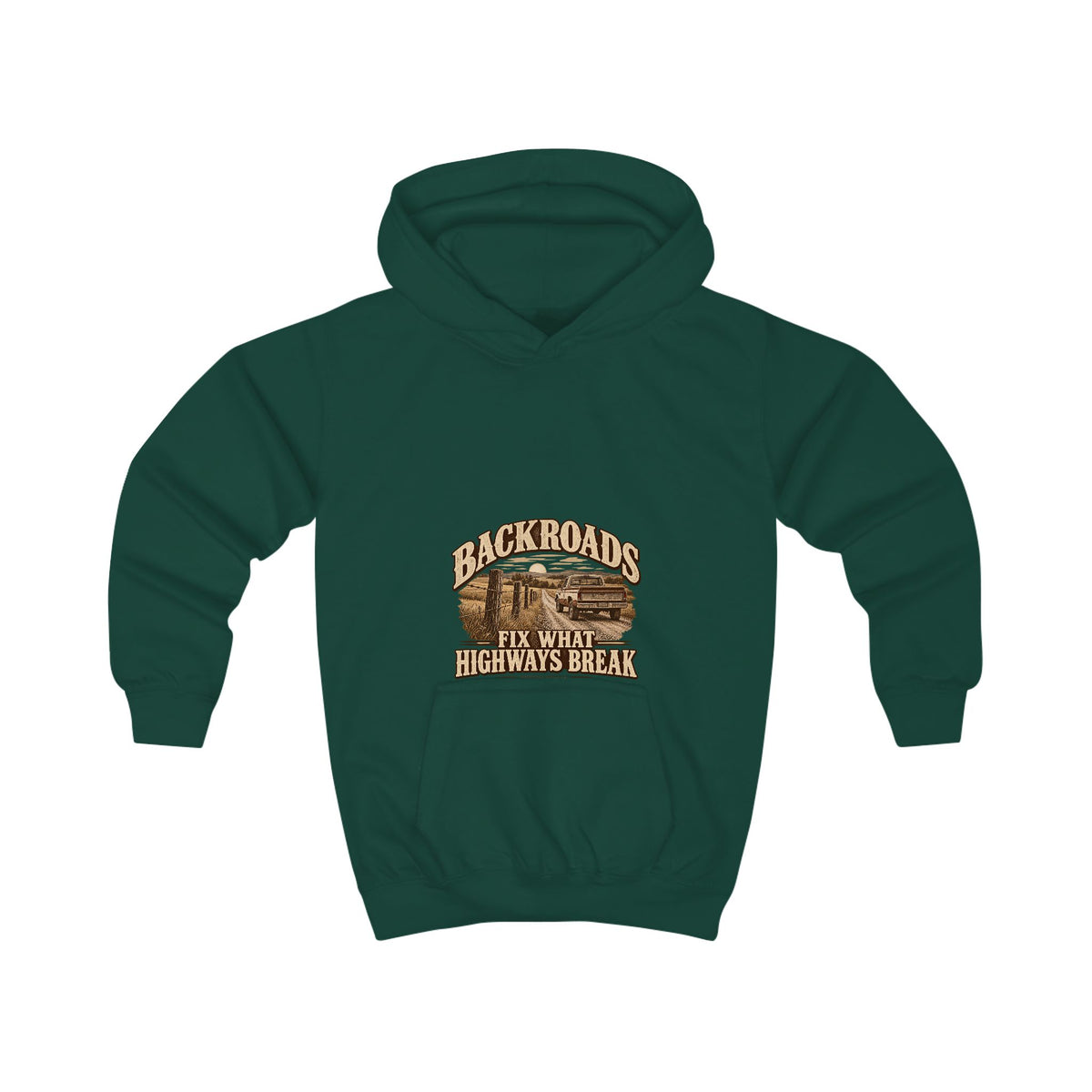 Backroads Fix What Highways Break Kids' Hoodie
