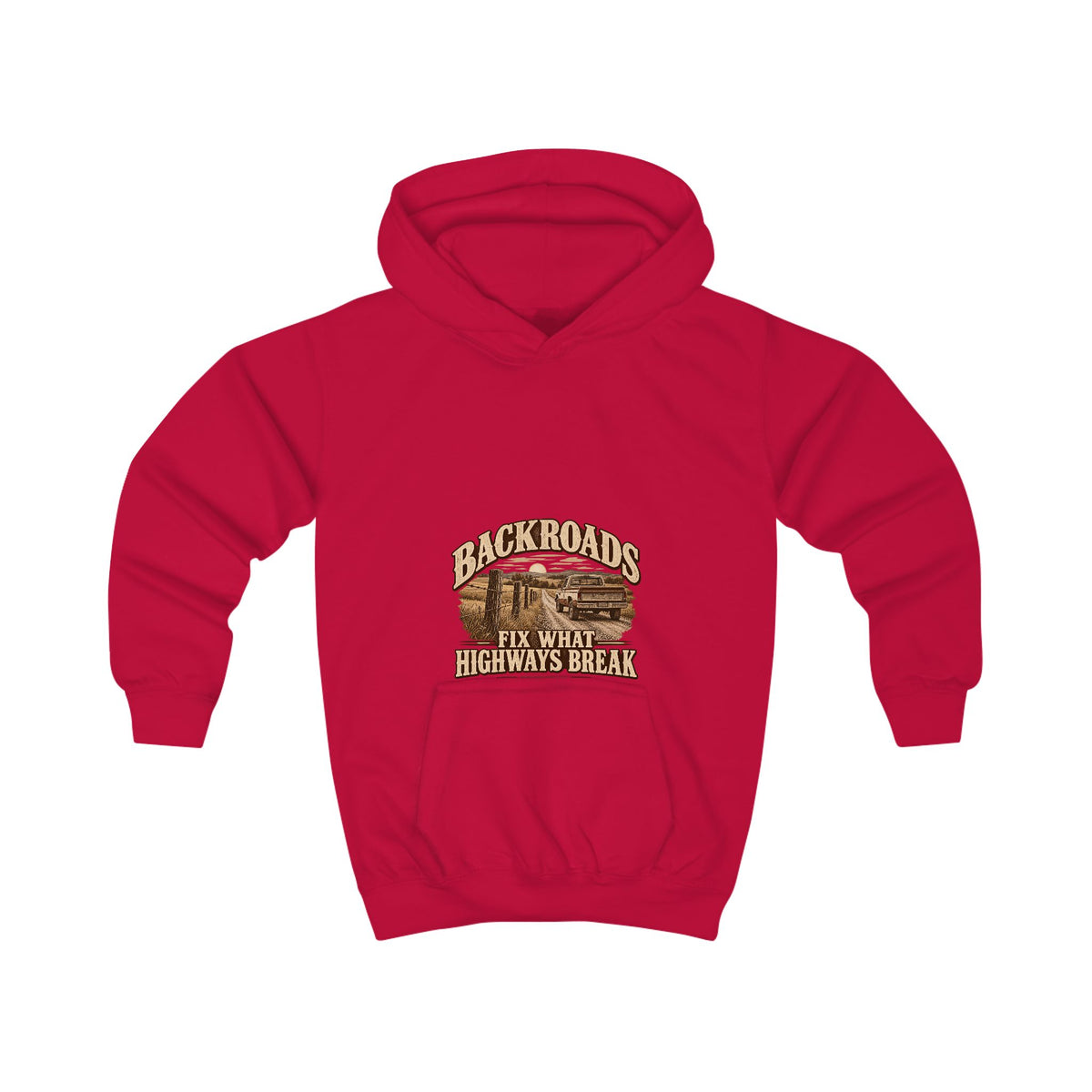 Backroads Fix What Highways Break Kids' Hoodie