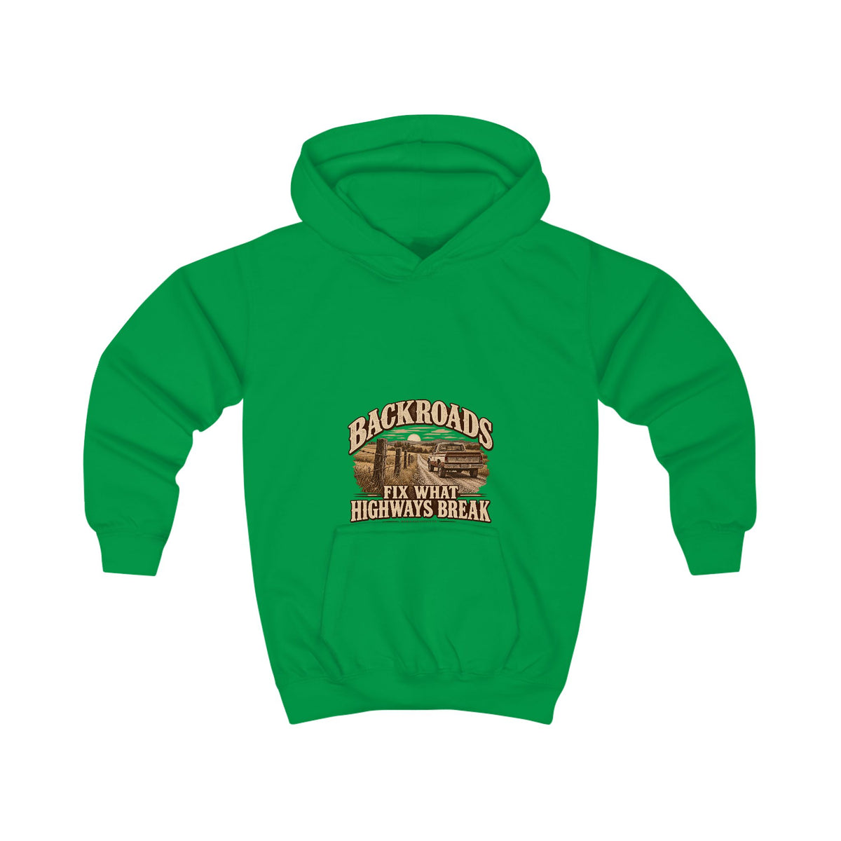 Backroads Fix What Highways Break Kids' Hoodie