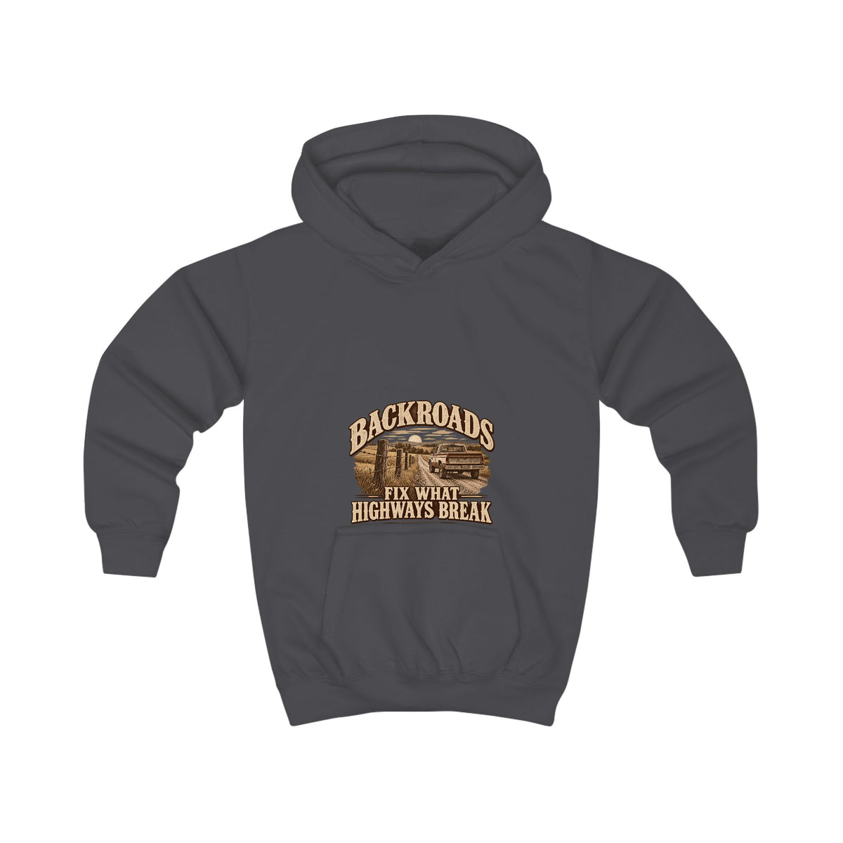 Backroads Fix What Highways Break Kids' Hoodie