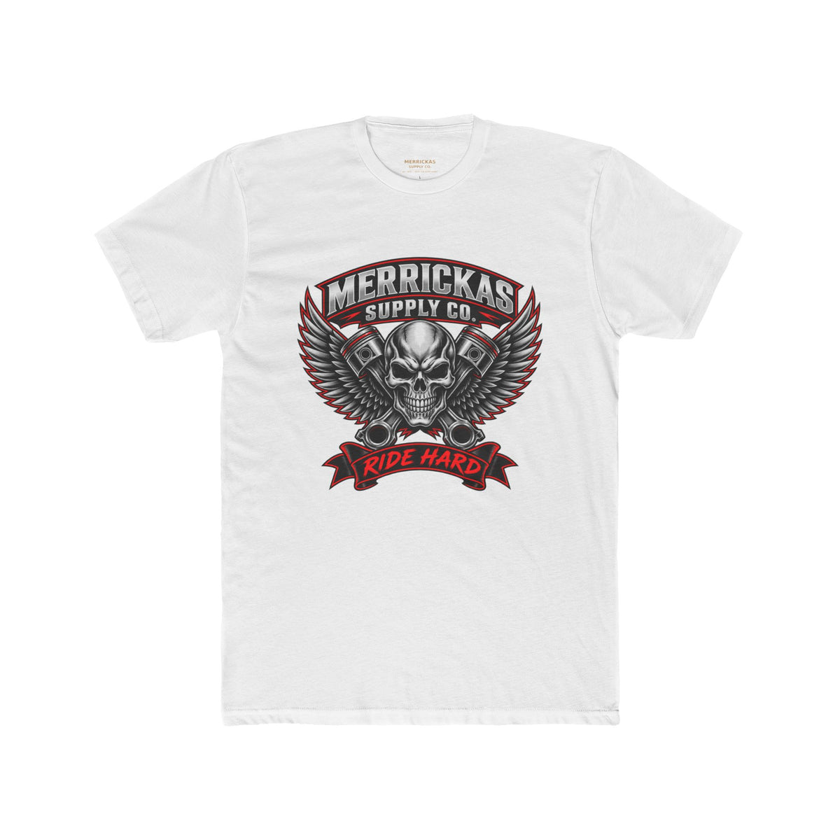 Merrickas Ride Hard Winged Skull T-Shirt