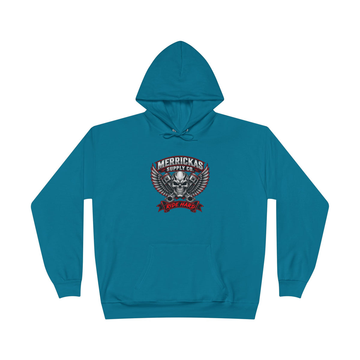 Merrickas Ride Hard Winged Skull Hoodie