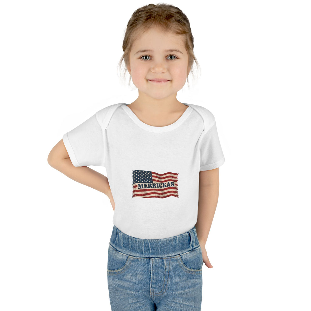 Merrickas Flag Baby Onesie