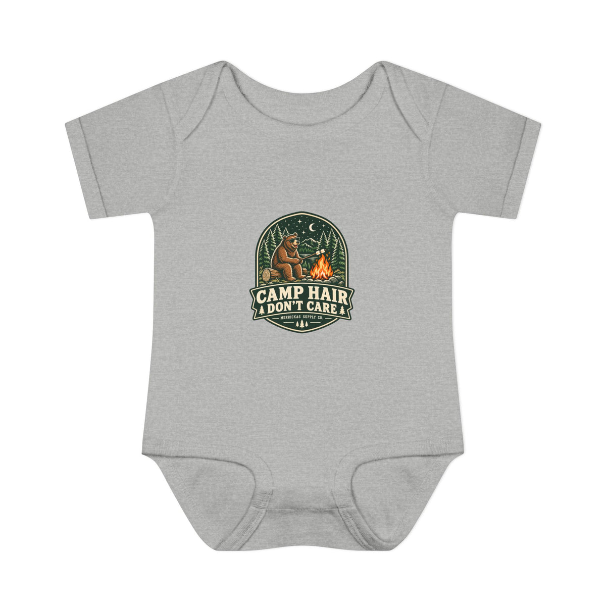 Camp Hair Don't Care Baby Onesie