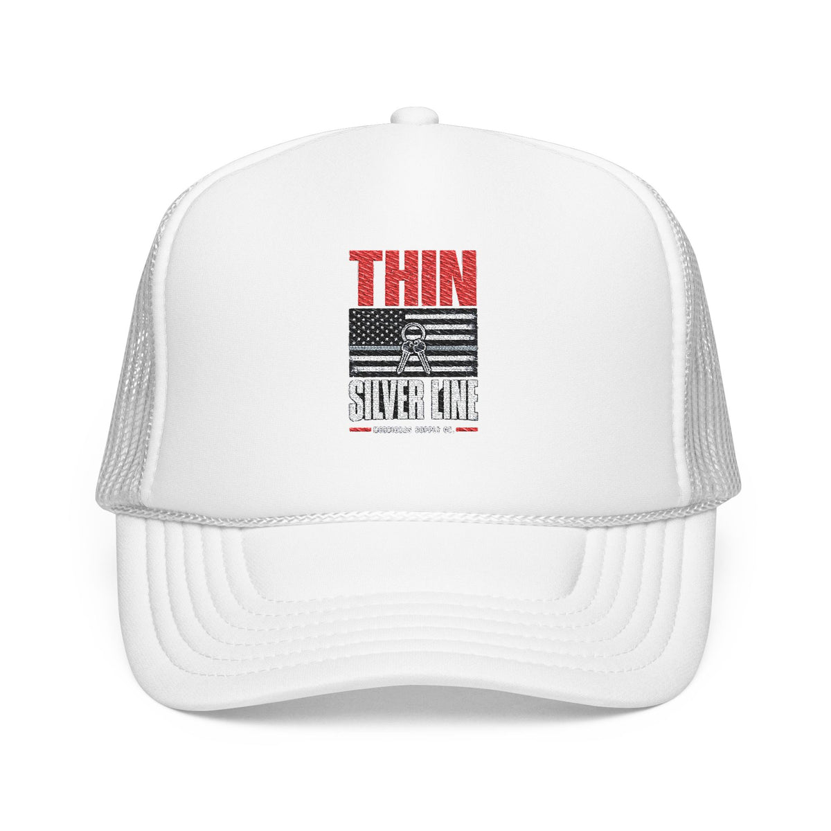 Thin Silver Line Foam Trucker Hat