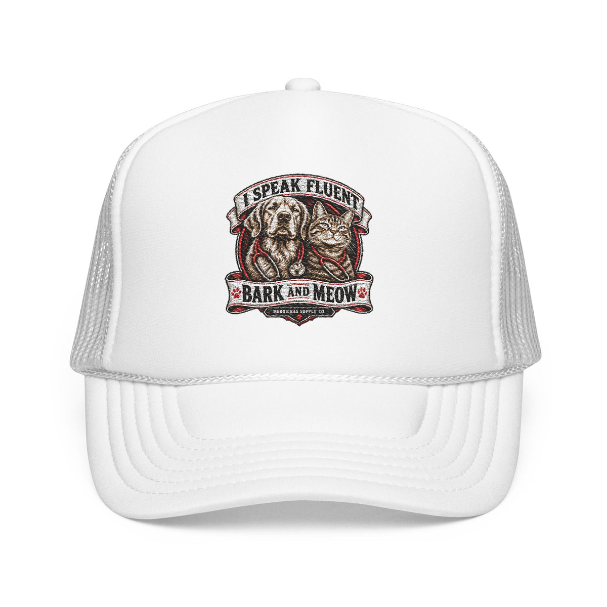 I Speak Fluent Bark And Meow Foam Trucker Hat