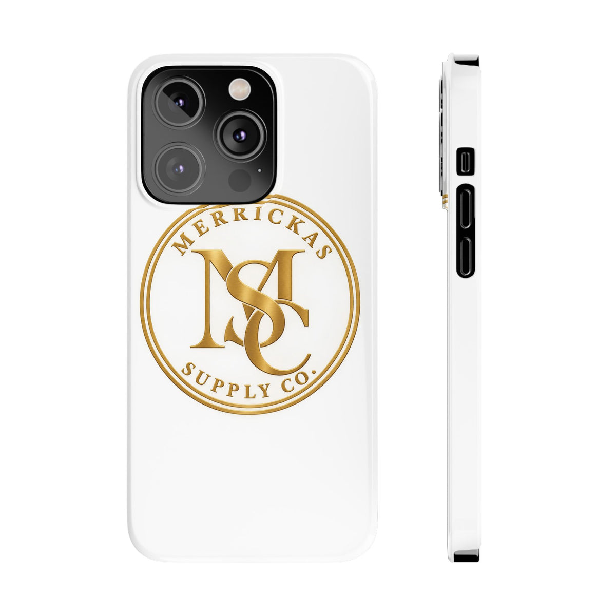 Merrickas Gold MSC Monogram Phone Case