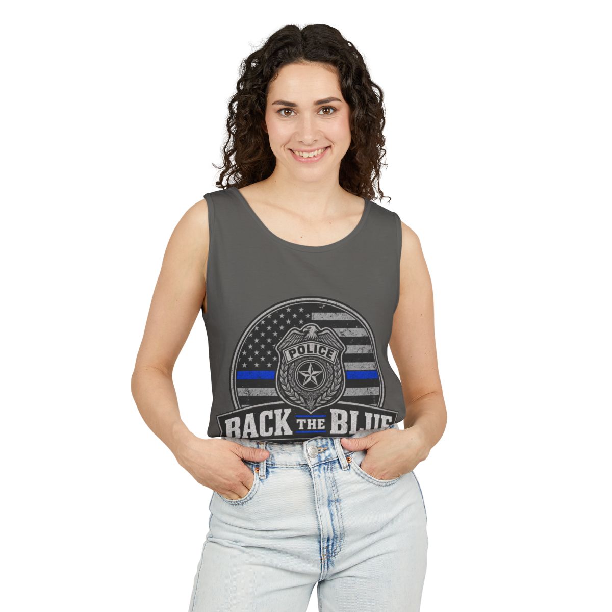 Back The Blue Garment-Dyed Tank