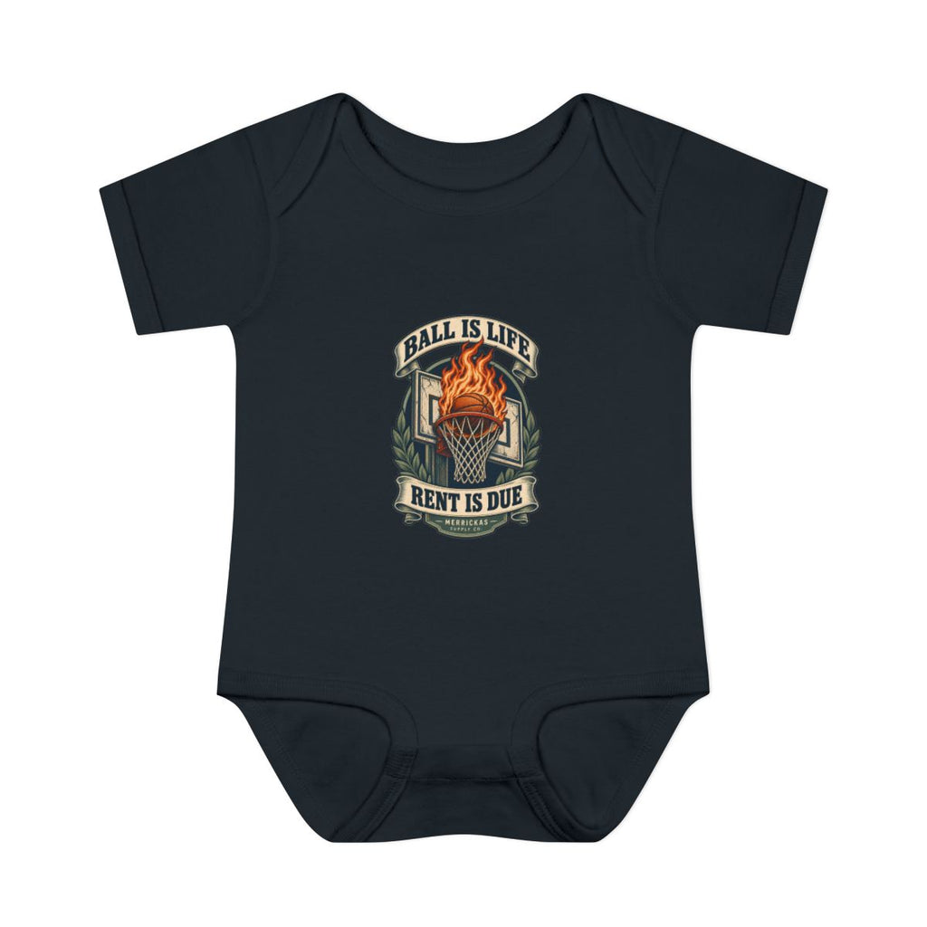 Ball Is Life Rent Is Due Baby Onesie