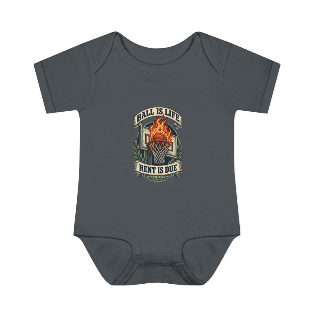 Ball Is Life Rent Is Due Baby Onesie