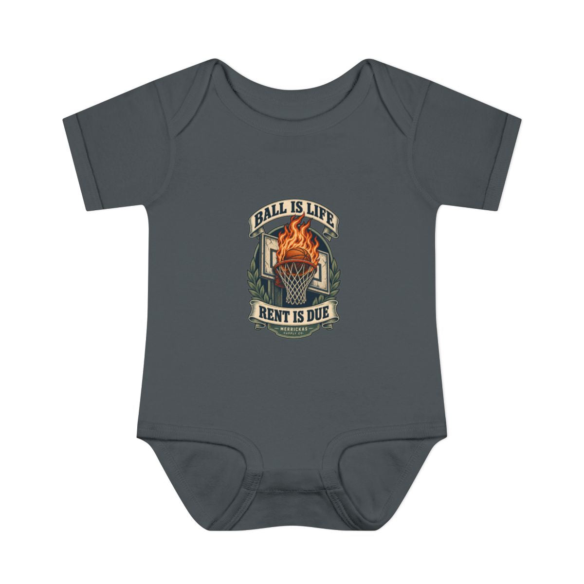 Ball Is Life Rent Is Due Baby Onesie