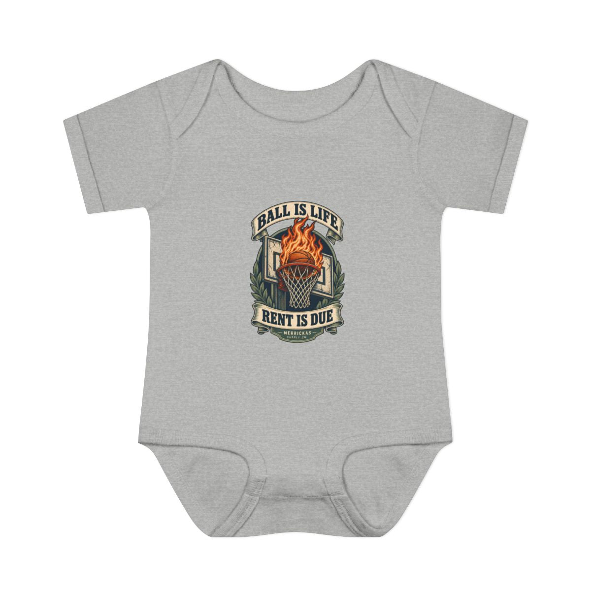 Ball Is Life Rent Is Due Baby Onesie