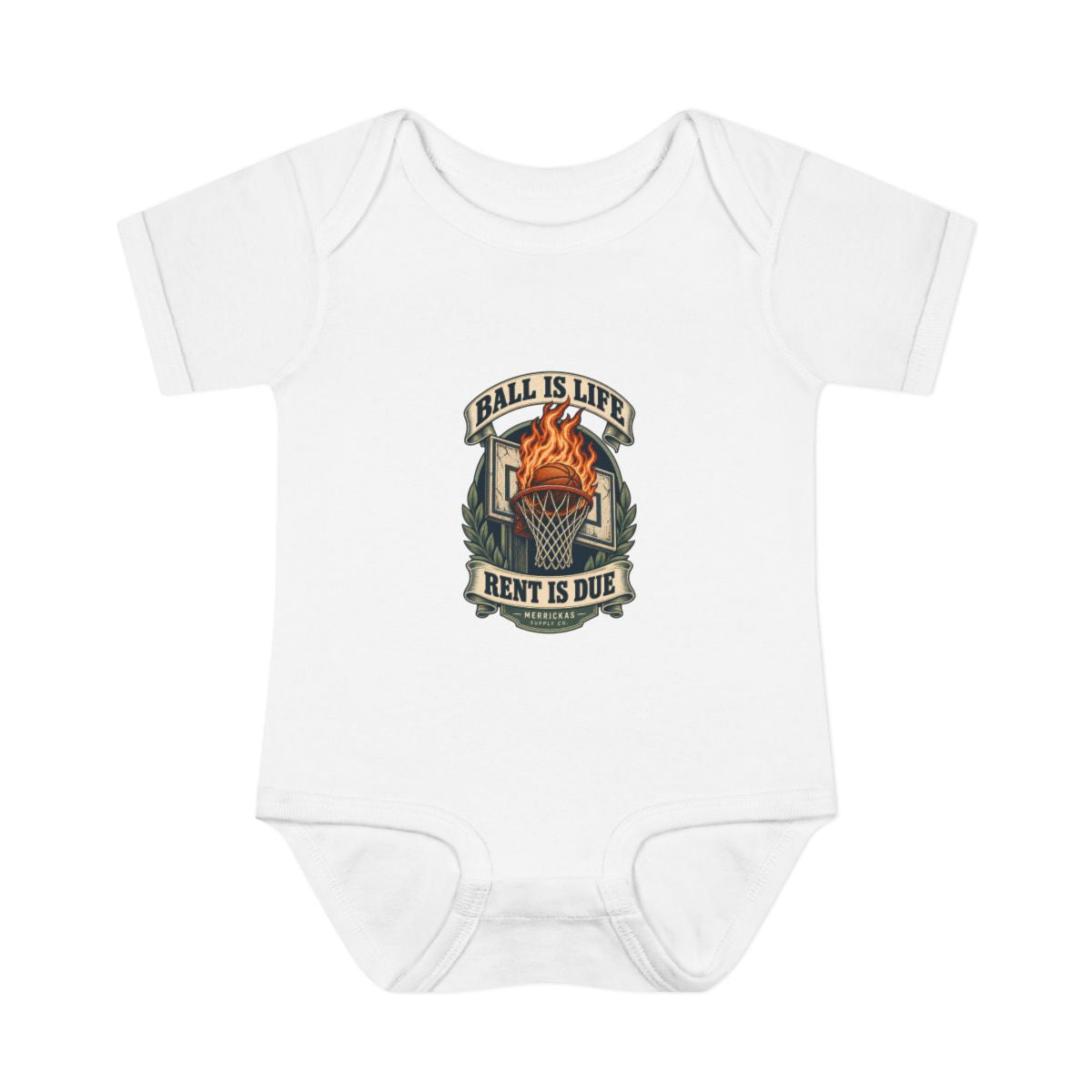Ball Is Life Rent Is Due Baby Onesie