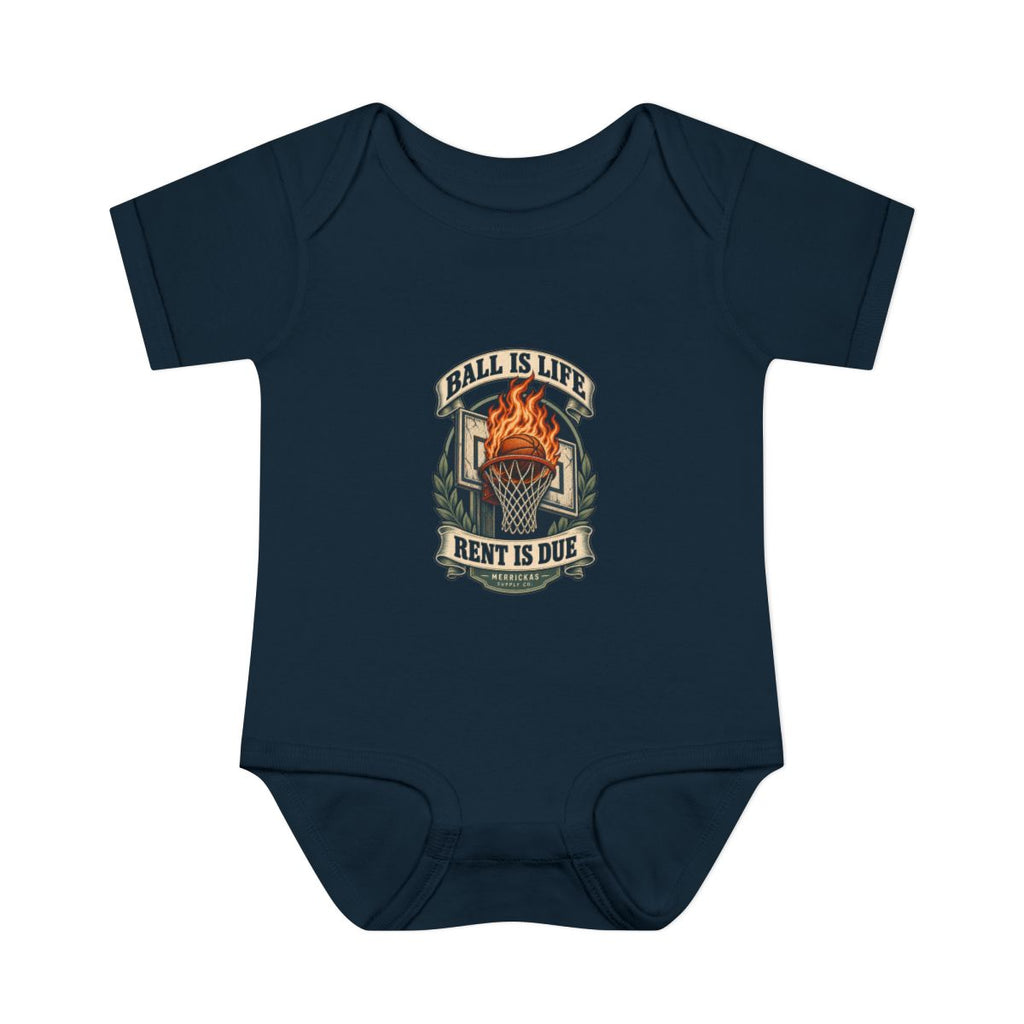 Ball Is Life Rent Is Due Baby Onesie