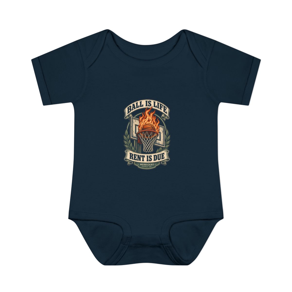 Ball Is Life Rent Is Due Baby Onesie