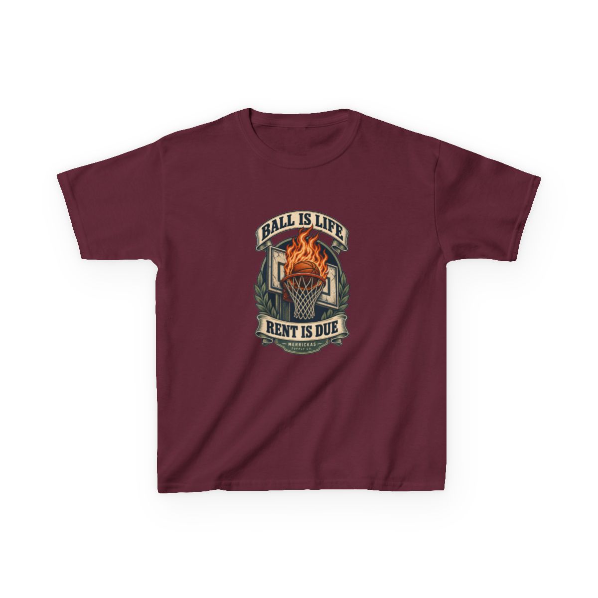 Ball Is Life Rent Is Due Kids Tee