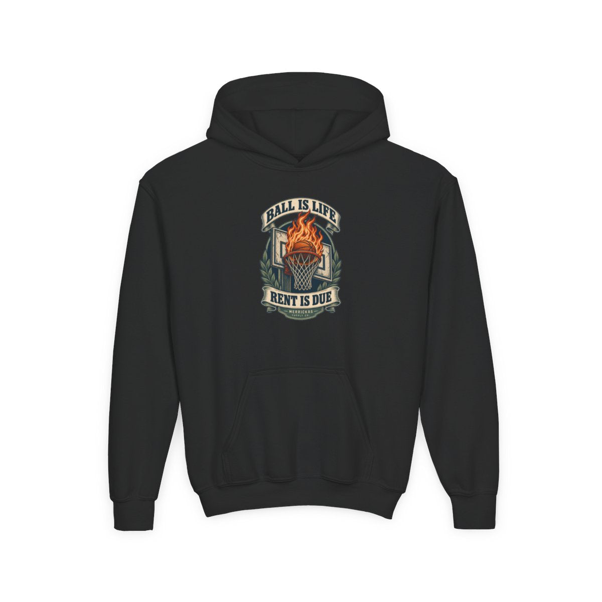 Ball Is Life Rent Is Due Youth Hoodie