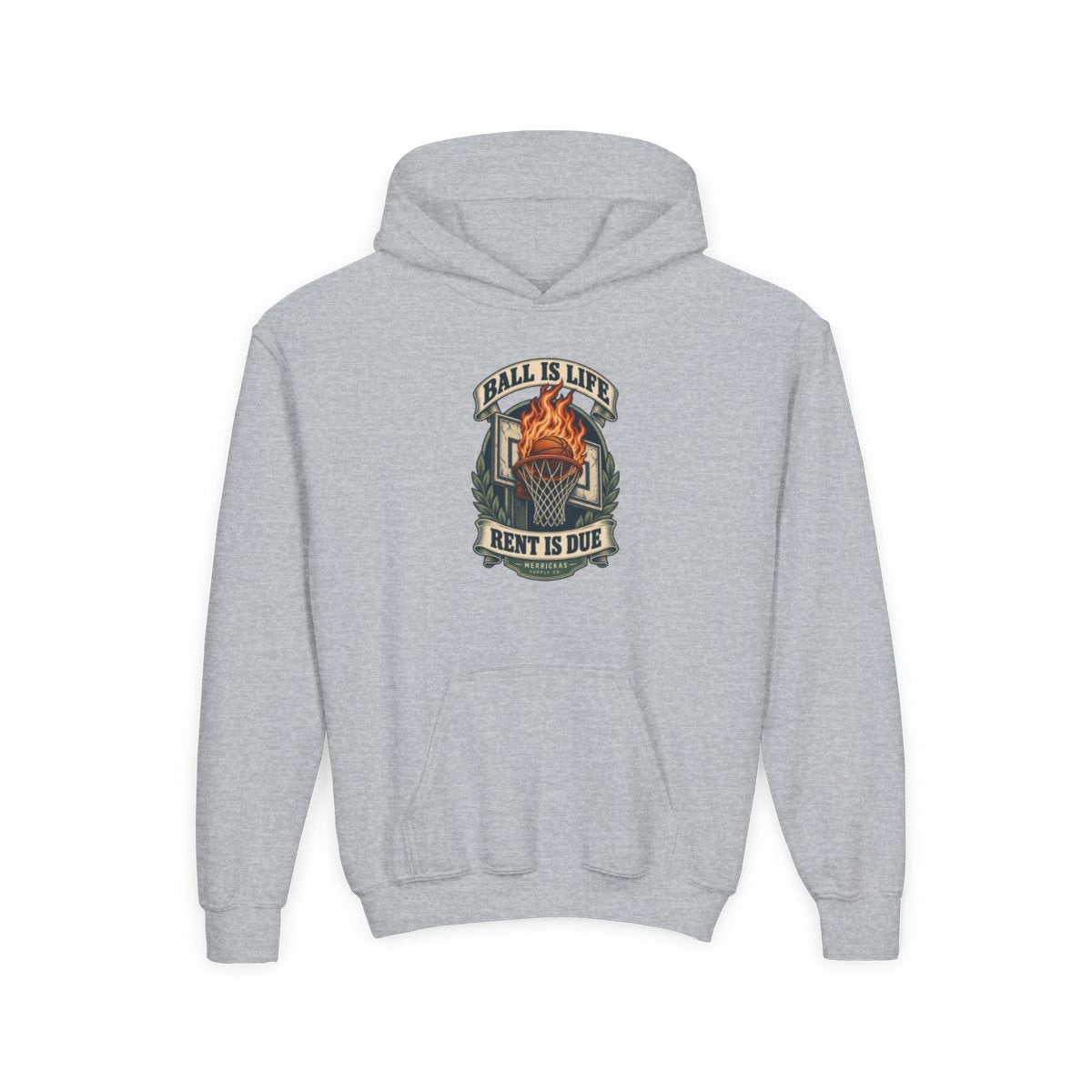 Ball Is Life Rent Is Due Youth Hoodie