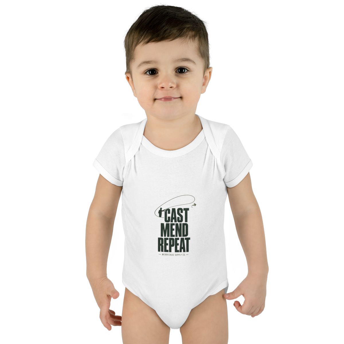 Cast Mend Repeat Baby Onesie