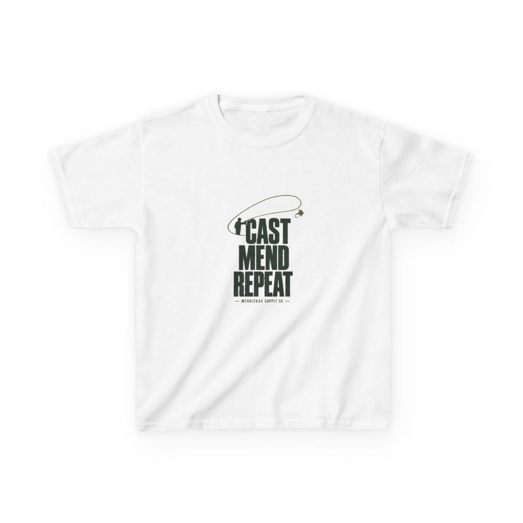 Cast Mend Repeat Kids Tee